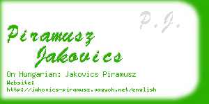 piramusz jakovics business card
